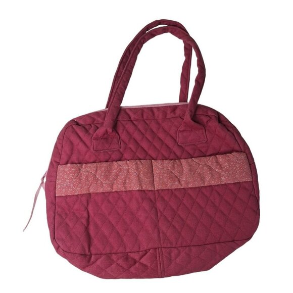 Pink Quilted Handbag Purse Zipper Shoulder - Picture 1 of 5